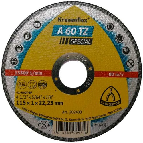 Плоча за Сечење Инокс/Метал Klingspor A 60 TZ 115 mm