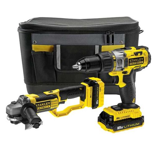 Сет аку. дупчалка + аголна брусалка STANLEY FMCK464D2