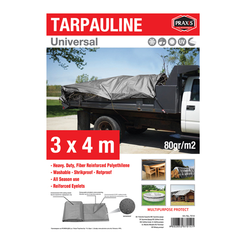 Заштитна церада тарпаулин – 3 x 4 м. 80 гр. Praxis