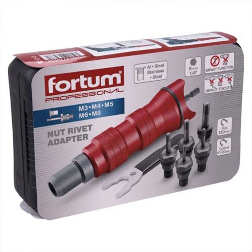 Адаптер за поп нитни за аку. дупчалка M3 - M8 mm FORTUM
