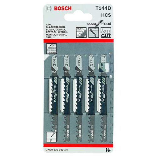Лист за убодна пила BOSCH T144D (5 парчиња)