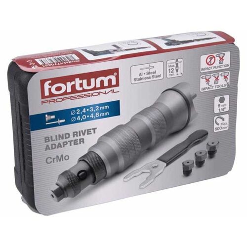 Адаптер за поп нитни за аку. дупчалка 2.4-4.8mm FORTUM