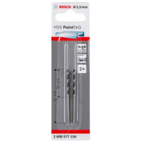 Бургија за метал HSS PointTeQ BOSCH 2.5 mm (2 ком.)