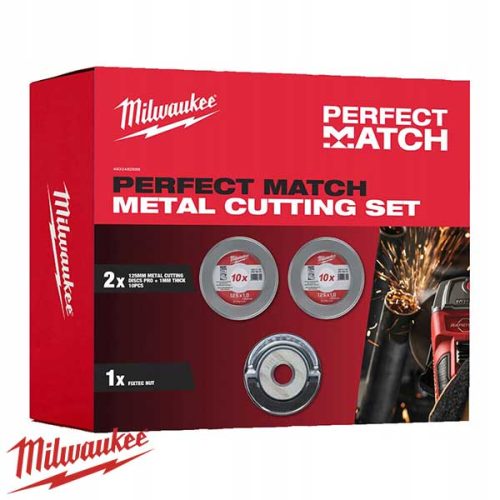 Milwaukee Сет дискови за сечење метал/инокс 125mm x 1.0mm и FIX TEC шајбна