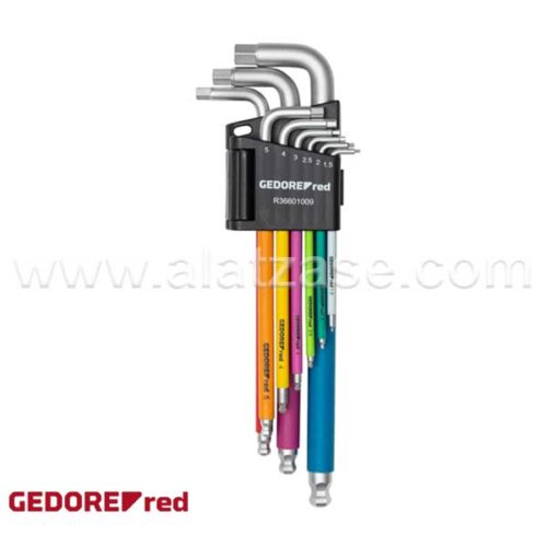 GEDORE RED® R36601009 Сет имбуси 6 крак 1.5-10mm (9 парчиња)